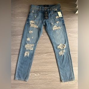 NWT Lucky Brand Sienna Cigarette Blue Jeans 00/24 XS Distressed Mid Rise Ankle